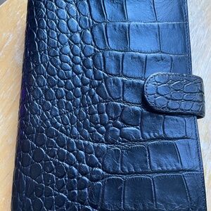 Filofax Croc Leather Organizer Black - Personal size